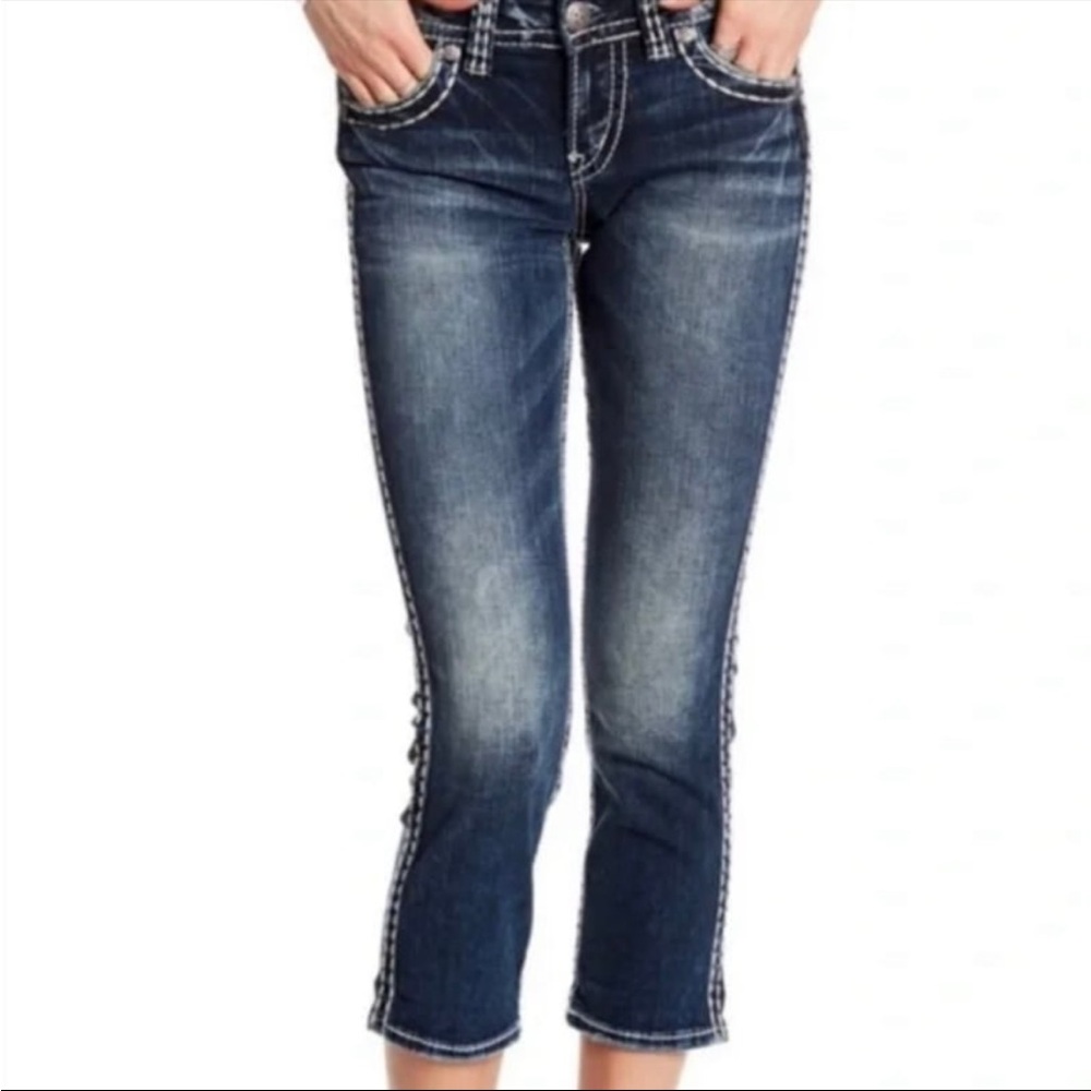 Dark Blue Women's Cropped Jeans